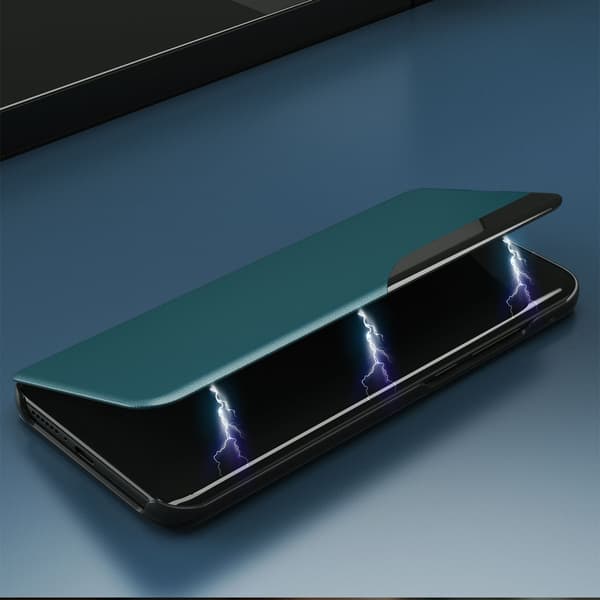 Eco Läder Skal med Stativ och Lucka för iPhone 13 Pro Max - Lila