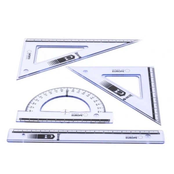 Geometriskt Matematiskt Set/ 16cm/ 4 Delar