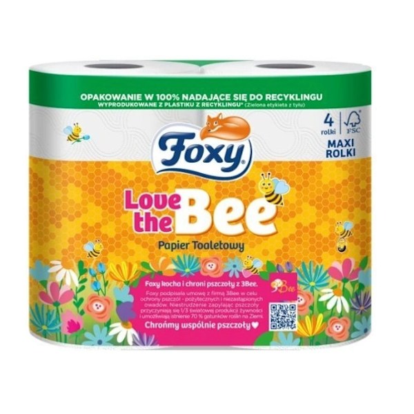 Foxy Kärlek Bi Toalettpapper/ 4 rullar