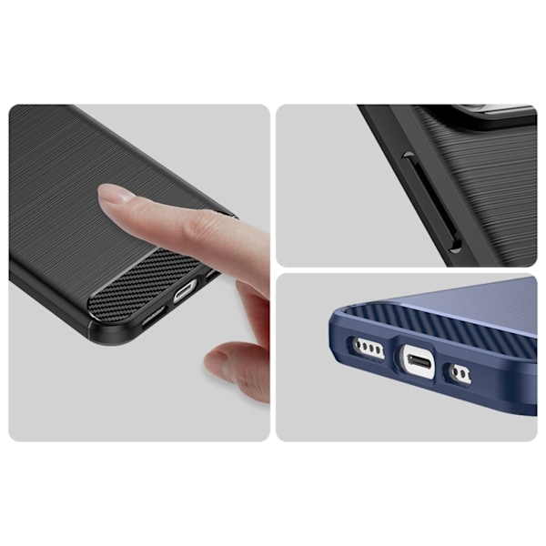 Kolfiber Skal för iPhone 14 Pro - Flexibelt Gel Skydd i Svart