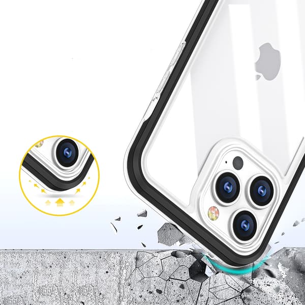 Transparent 3i1 Skyddsfodral iPhone 14 Plus Silikonskal med Blå