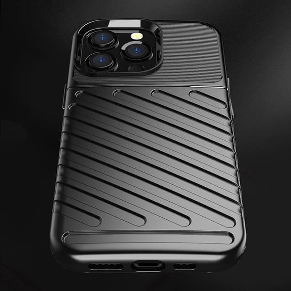 Blixtskal Flexibel Pansarfodral för iPhone 13 Pro Svart