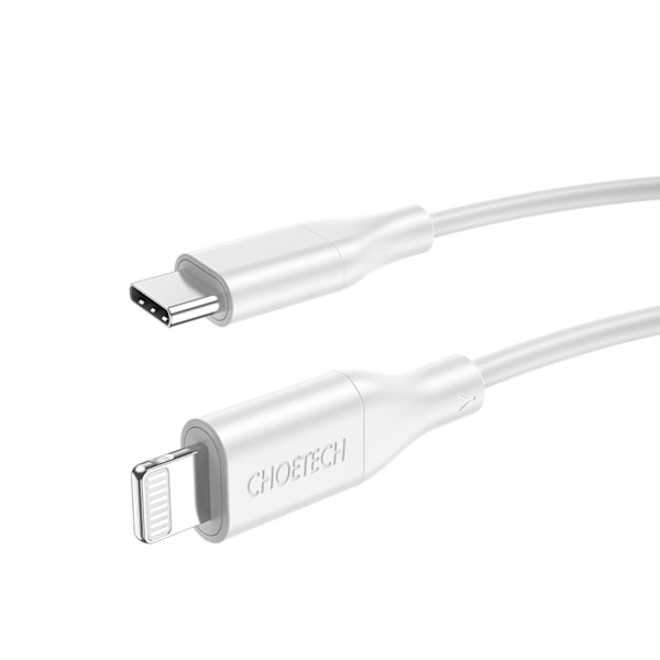 Choetech Vit USB-C till Lightning-kabel MFi PD 30W 1/2m - Snabbl
