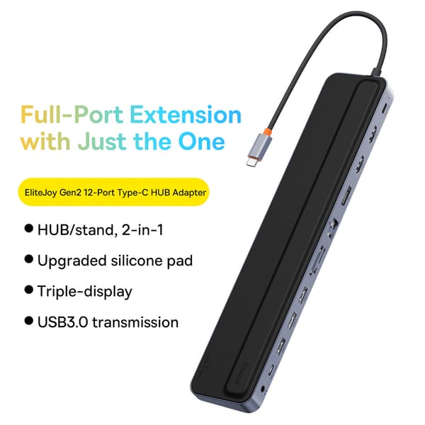 Baseus EliteJoy Gen2 12-i-1 USB-C HUB med Notebookstativ och 100