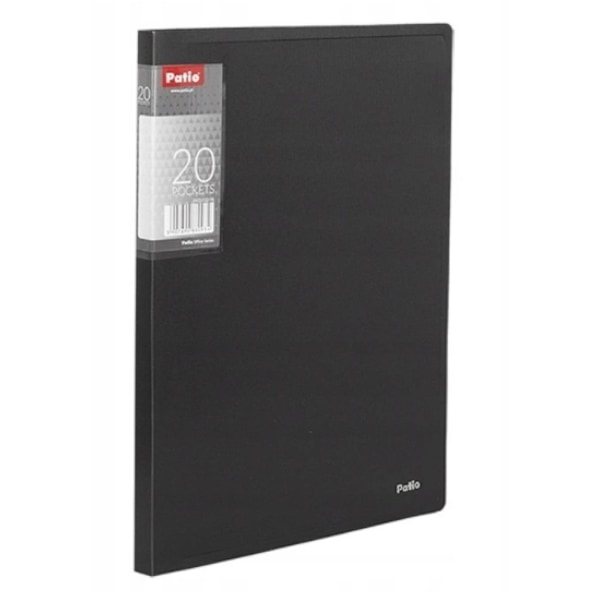 Trädgård/ Portfölj A4 Clear Book/ svart/ 20 fickor.