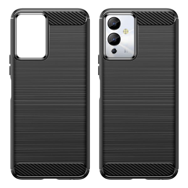Infinix Note 12i Flexibelt Silikonskal med Kolfiber Svart