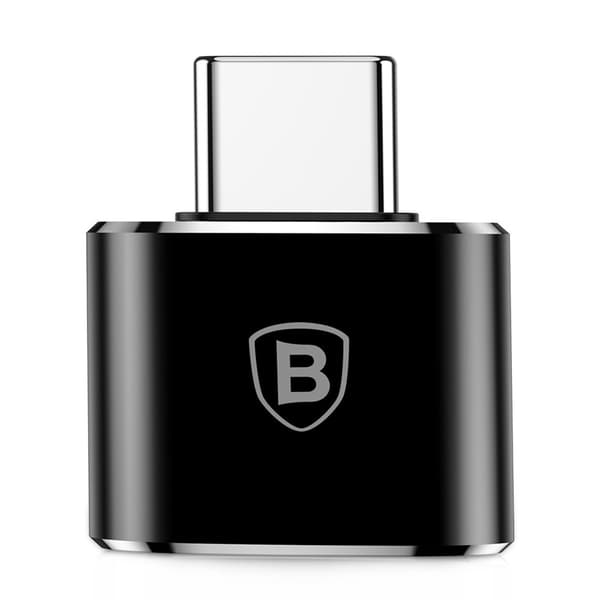 Baseus Mini Adapter: USB-A till USB-C OTG Konverterare - Svart