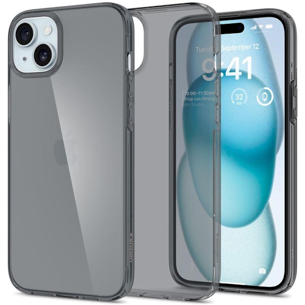 Spigen Crystal Flex Skal för iPhone 15 Plus - grå-transparent