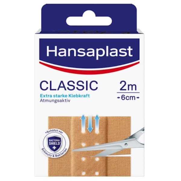 Hudvänligt klassiskt medicinskt plåster från Tyskland - 2mx6cm
