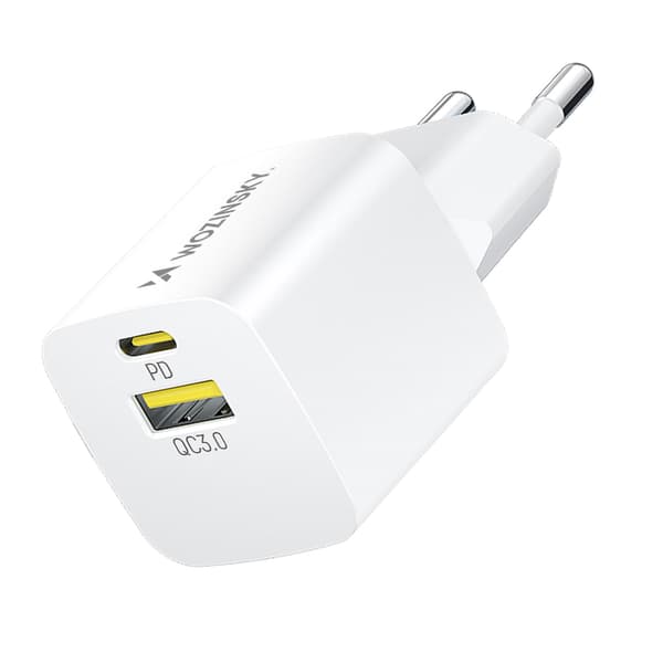 Wozinsky WWCEAC GaN Väggladdare USB-A USB-C 33W - Vit