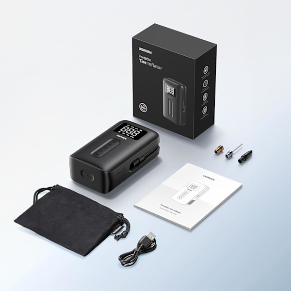 Ugreen CD259 Batteridriven Luftpump med LED-belysning - Svart