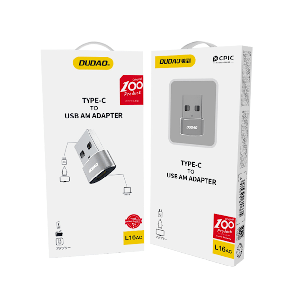 Dudao Adapter: USB Type-C till USB Omvandlare Svart (L16AC)
