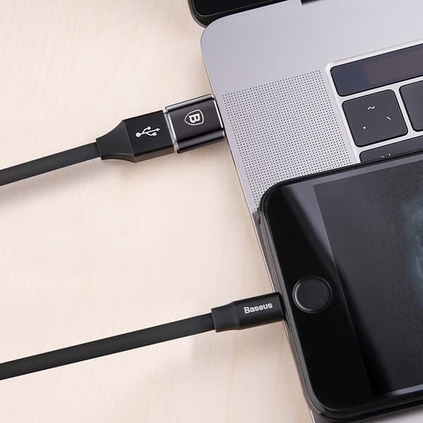 Baseus Mini Adapter: USB-A till USB-C OTG Konverterare - Svart