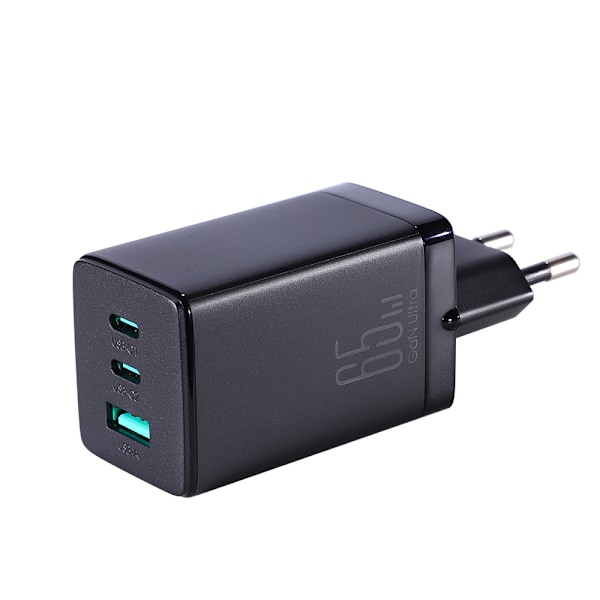 Joyroom Snabbladdare GaN 65W USB-A/ 2x USB-C Svart + USB-C till