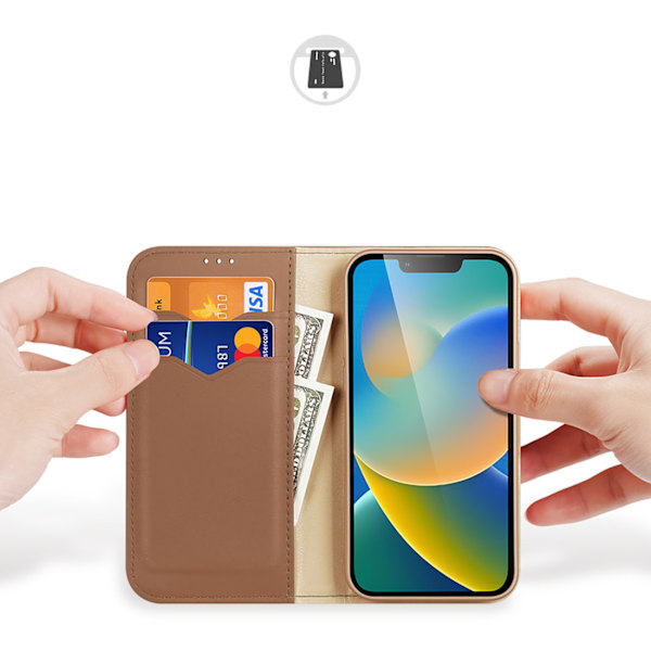 Dux Ducis Hivo Flipfodral i Äkta Läder med Kortfack för iPhone 1