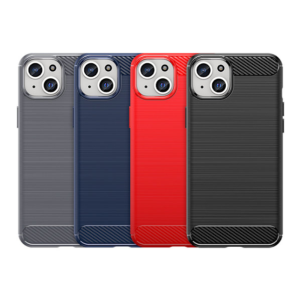 iPhone 15 Plus Karbonmönstrat Flexibelt Skal - Svart