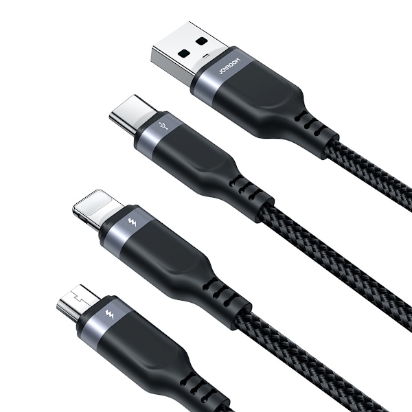 Joyroom USB-Multi-Kabel 3-i-1: USB-A till Lightning/USB-C/microU