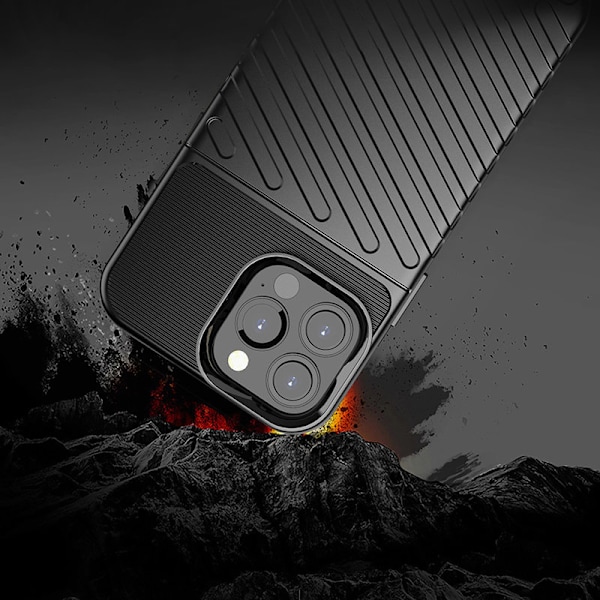 Blixtskydd Flexibelt Pansarfodral för iPhone 13 Pro Max Svart