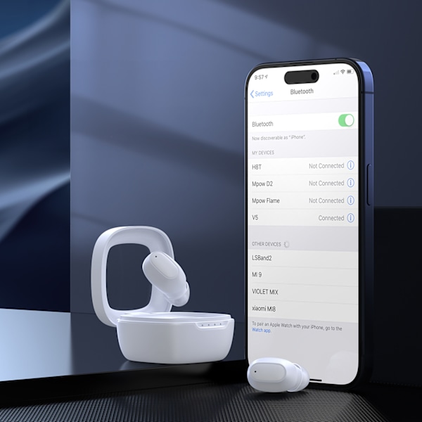 Trådlösa Hörlurar Choetech MEMS TWS Bluetooth 5.3 - vita