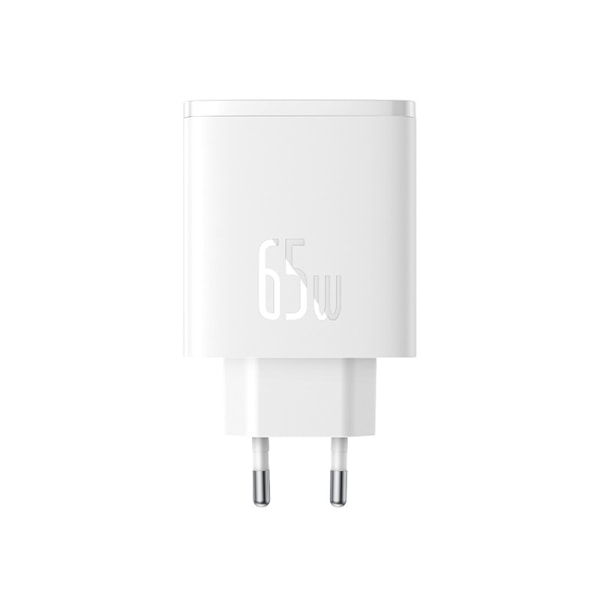 Baseus Cube Pro GaN Adapter 65W Vit - 2x USB-C & USB-A