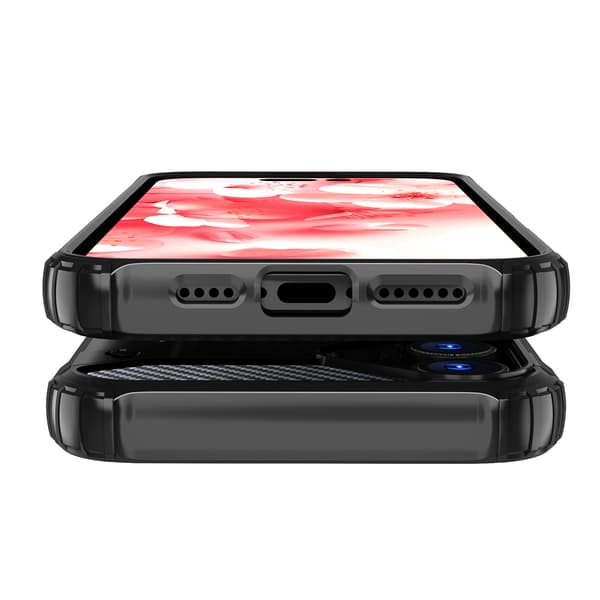 Robust Hybrid Armor-fodral för iPhone 16 Plus - Svart