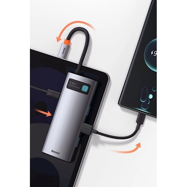 Baseus Metal Gleam 5-i-1 Multifunktionell USB-C HUB - USB-C PD 1