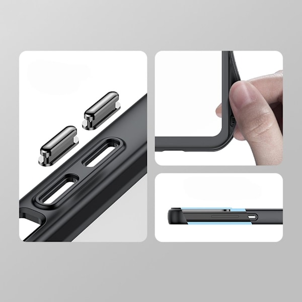 Förstärkt Outer Space-fodral med flexibel ram för iPhone 15 - bl