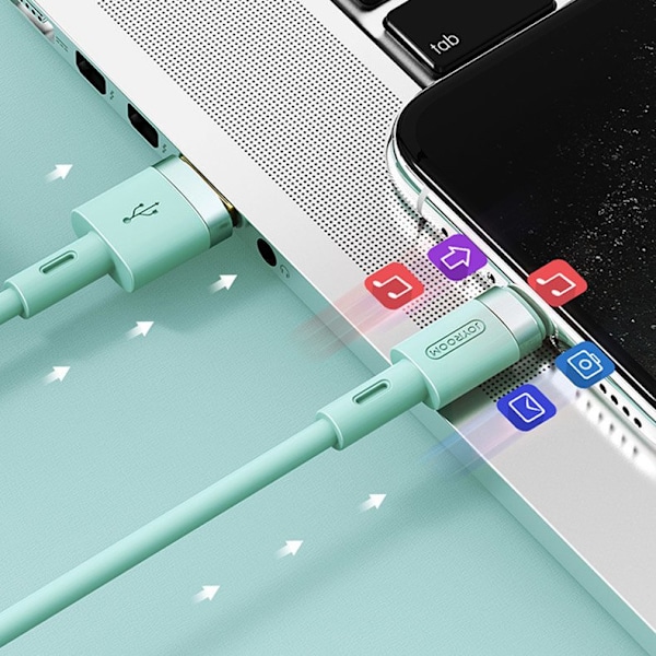 Joyroom Flytande Silikon Datakabel N2 USB-A / Lightning 2.4A 1/2