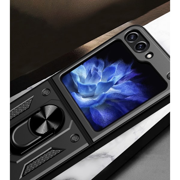Stötsäkert Hybrid Armor Camshield Skal för Samsung Z Flip 5 5G m