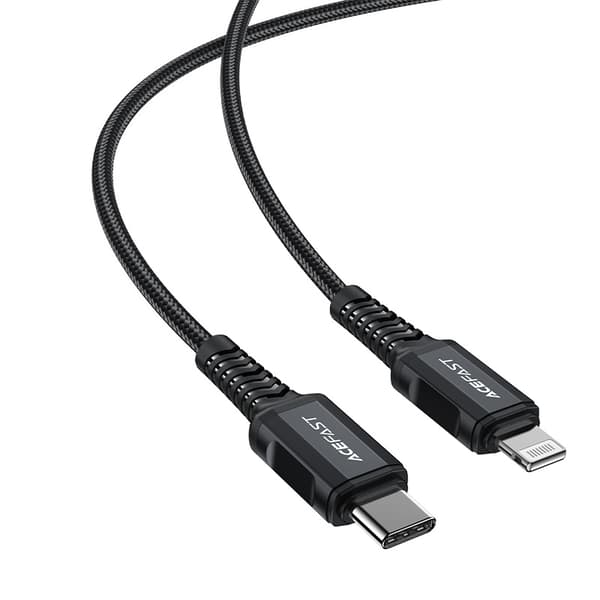 Acefast C4-01 Lightning till USB-C PD Kabel 30W 3A 480Mb/s 1/8m