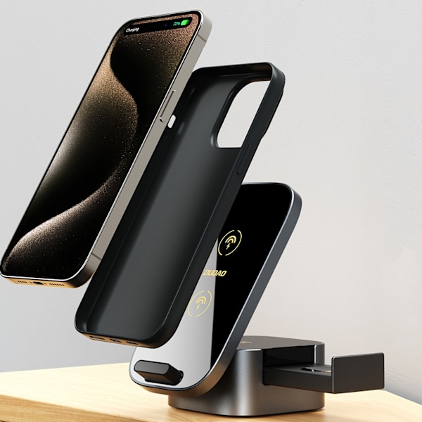 Dudao A11Pro+ 15W Trådlös 3-i-1 Laddare för Telefon / Smartklock