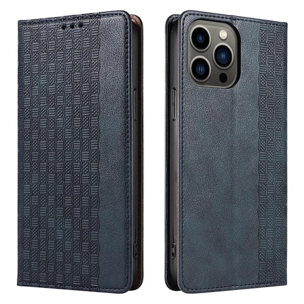 Magnet Skyddfodral för iPhone 12 Pro Blå Plånbok med Mini-rem