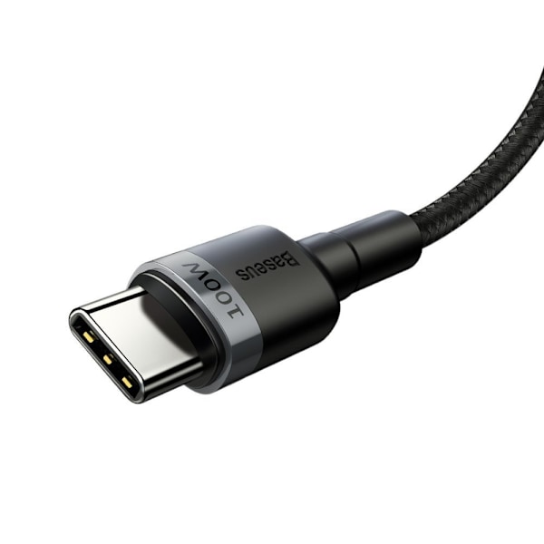 Baseus USB-C till USB-C Kabel 100W PD QC 5A 2m - Grå