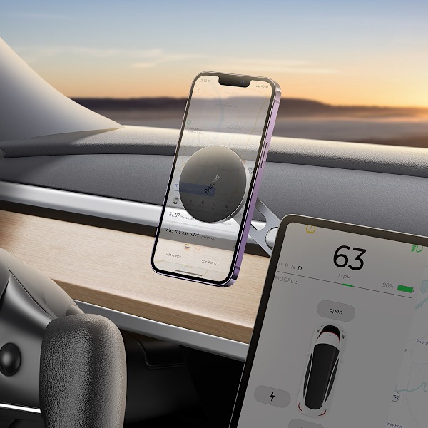 Baseus T-Space Biltelefonhållare - Magnetisk Silvermodell för In