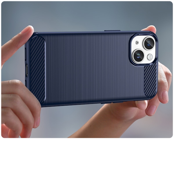 Flexibelt Blått Kolfiberfodral för iPhone 14 - Stöt- och Reptåli