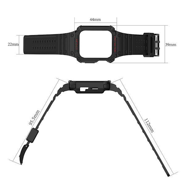 Skydd Glasbandskal för Apple Watch 7 / 6 / 5 / 4 / 3 / 2 / SE (4