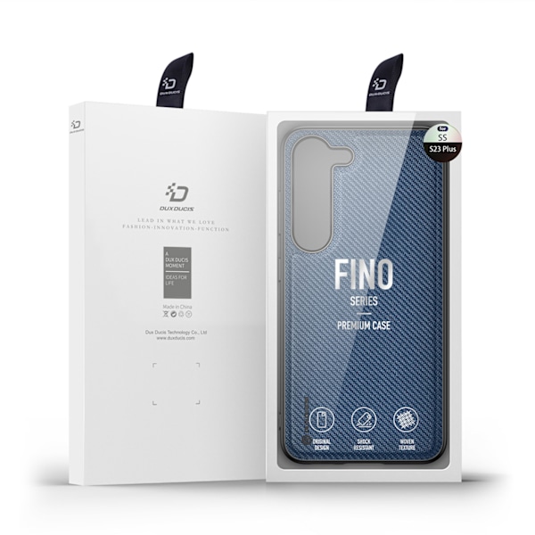 Dux Ducis Fino blå fodral för Samsung Galaxy S23+ med silikonram