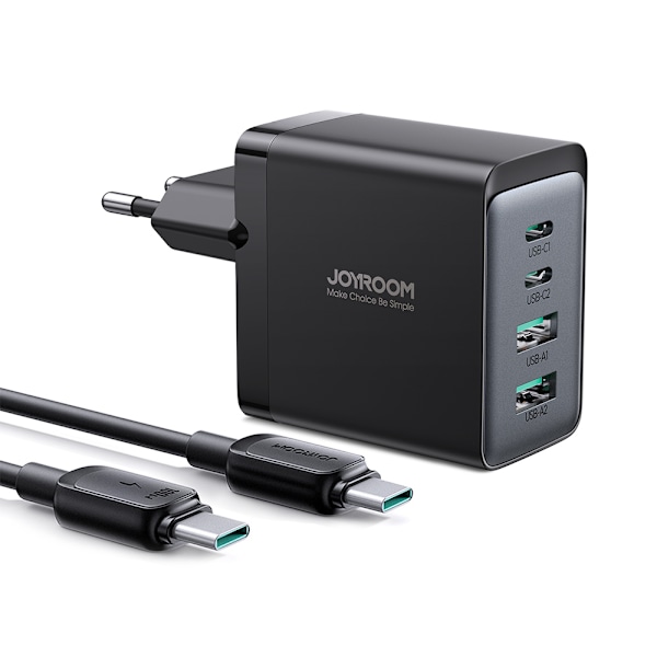 Joyroom GaN Laddare 67W 4-Port (2x USB/ 2x USB-C) Svart (TCG02)