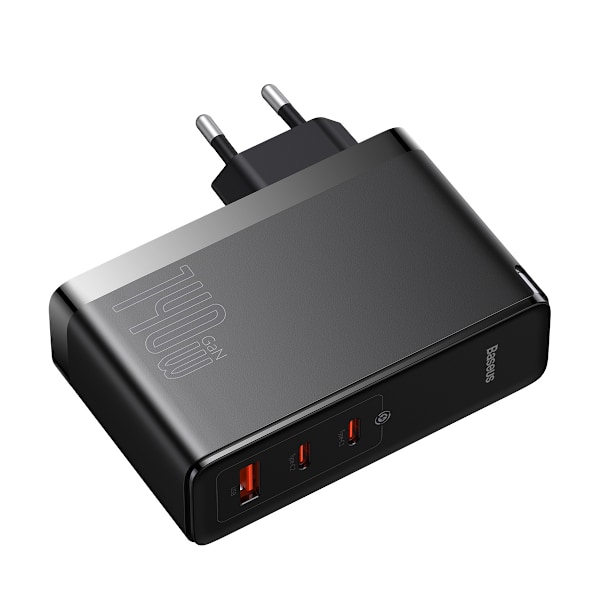 Baseus GaN5 Pro Snabbladdare 2xUSB-C+USB 140W EU Svart (CCGP1002