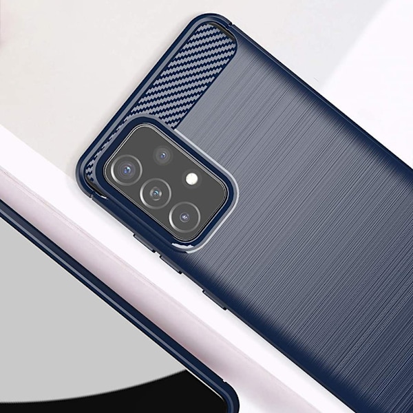 Samsung Galaxy A72 4G Flexibelt Kolfiberfodral/ Blå