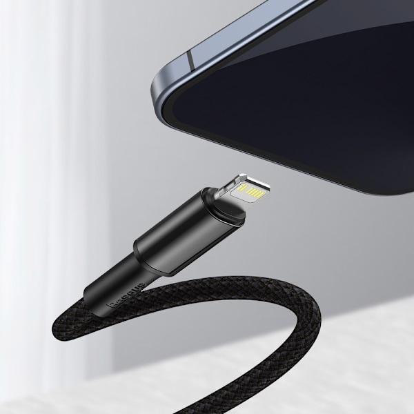 Baseus Lightning till USB-C Kabel 2m - PD 20W 480Mb/s - Svart