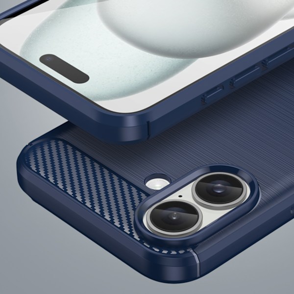 Silikonfodral Carbon Case för iPhone 16 - Blå