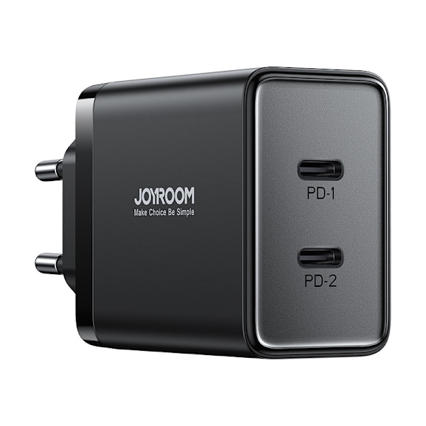 Joyroom JR-TCF09 Snabbladdare 2x USB-C 40W - Svart