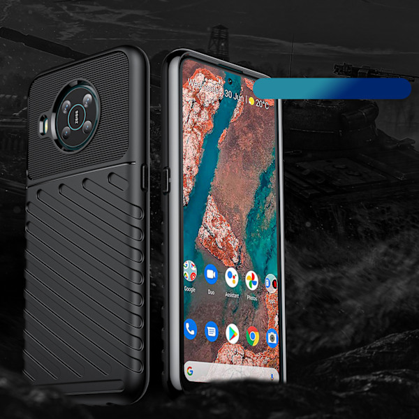 Nokia X100 Stötsäkert Elastiskt Skal – Svart
