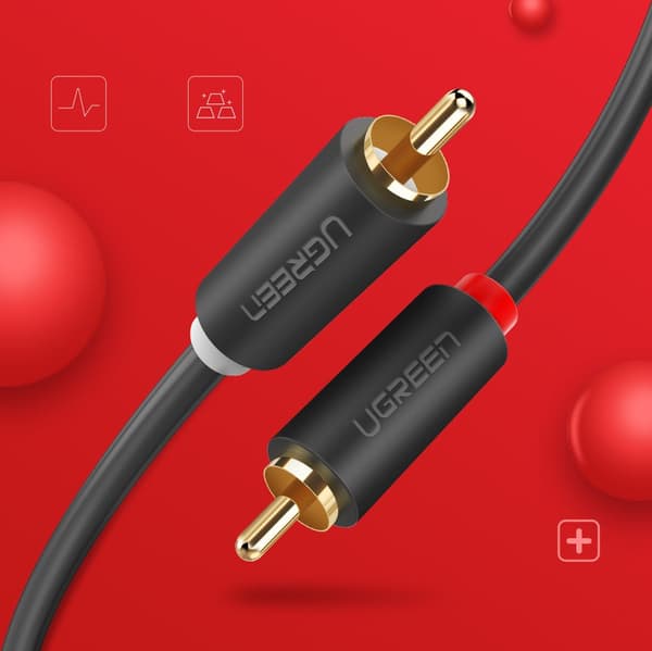 Ugreen AV104 10520 Ljudkabel 2RCA han-/han 5m - Grå