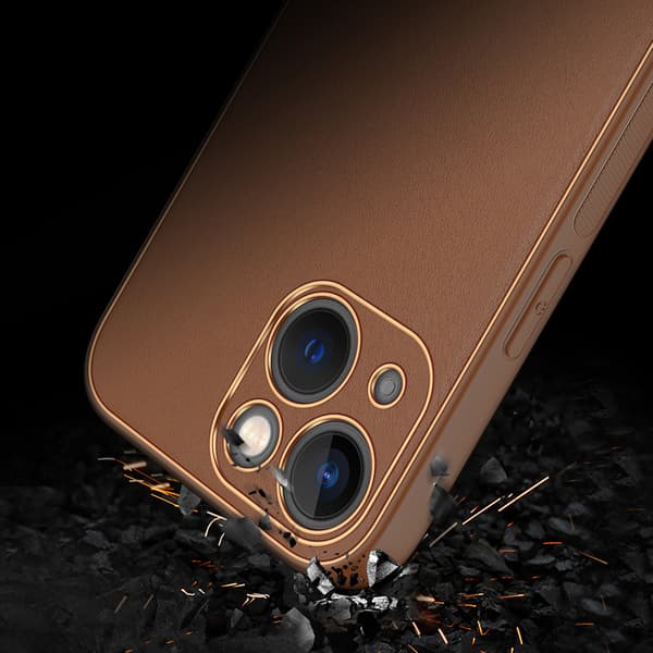 Dux Ducis Yolo läderfodral för iPhone 14 - elegant brunt ekologi