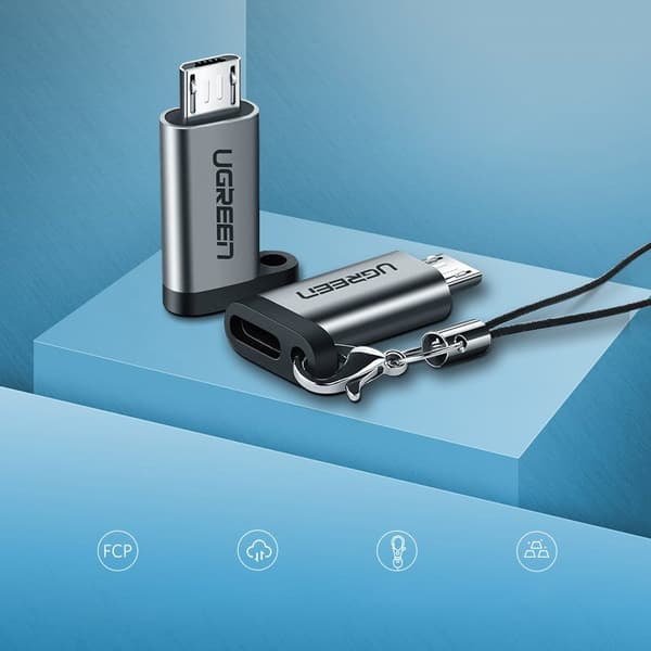 Ugreen Adapter USB Typ C till micro USB Grå (50590)