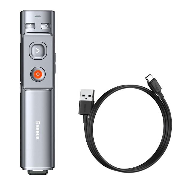 Baseus Orange Dot Trådlös Laserpekare för Presentationer - Grå (