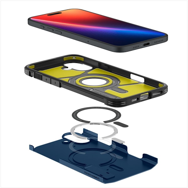 Spigen Tough Armor MagSafe Skyddsfodral med Stativ för iPhone 16
