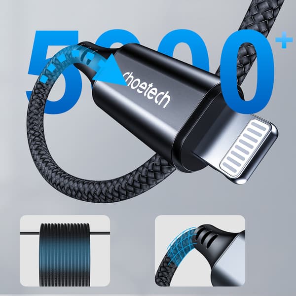 Choetech AUX007 Kabel - 1m Lightning till 3/5mm Mini-Jack - Svar